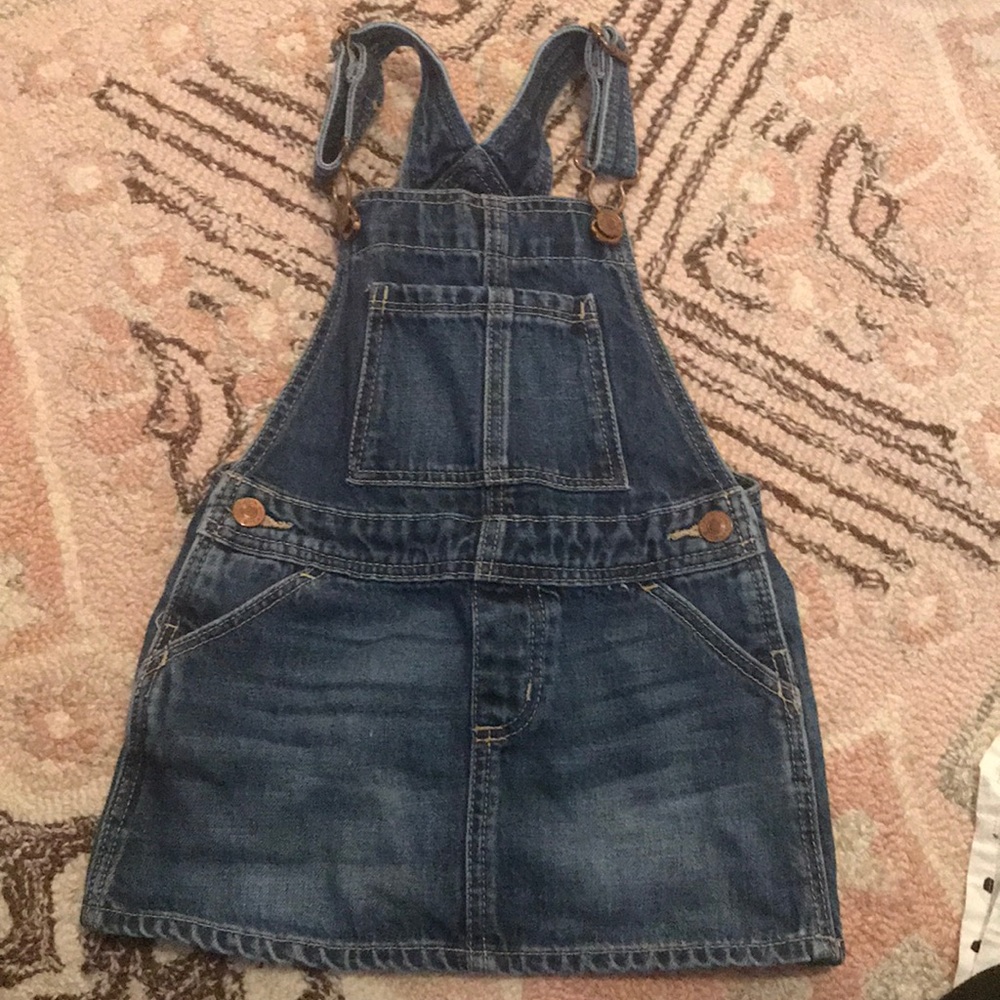 Girls size 24 month denim overall dress.